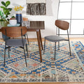 SAFAVIEH Madison Collection Area Rug - 10' x 14', Navy & Beige, Boho Diamond Distressed Design, Non-Shedding & Easy Care, Ideal for High Traffic Areas in Living Room, Bedroom (MAD418M)