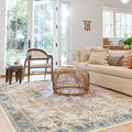 RUGGABLE Washable Vintage Area Rug – Kamran Coral 8x10, Stain-Resistant, Non-Slip – Large Machine Washable Rugs for Living Room, Bedroom, Hallway, Entryway & Office–with Cushioned Pad