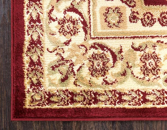 Unique Loom Versailles Collection Traditional Classic Medallion Floral Motif Area Rug (2' 7 x 10' 0 Runner, Burgundy/ Ivory)