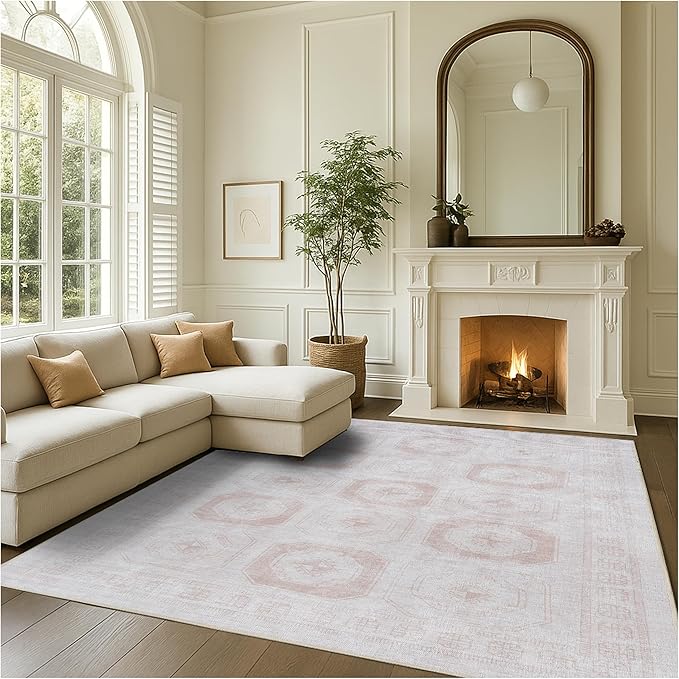 Fame Rugs Turkish Rug. Washable Vintage Oriental Antique Inspired Traditional Doormat Small Modern Area Rugs Luxury Entryway Entry Bedroom Bathroom Kitchen (405CB, 2'5 x 5')