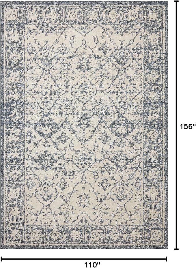 Loloi Magnolia Home by Joanna Gaines Gigi Collection GIG-02 Ivory/Blue 9'-2" x 13' Area Rug