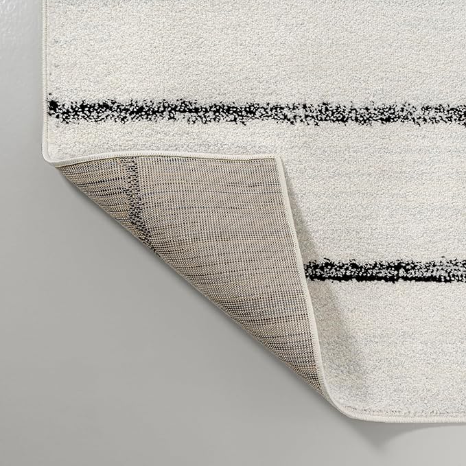 JONATHAN Y Williamsburg Minimalist Stripe Cream/Black Indoor Area Rug, 3x5, Contemporary, Modern, Easy-Cleaning for Living Room, Bedroom, Kitchen, Pet Friendly, Non-Shedding (MOH201D-3)