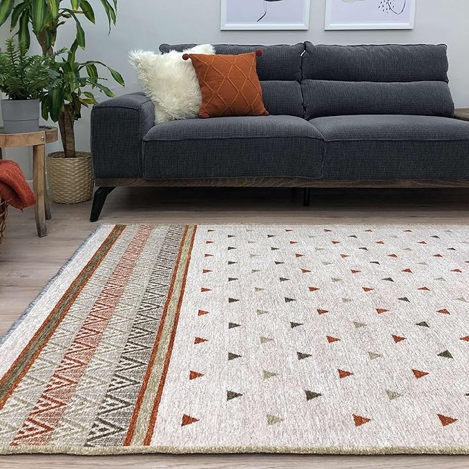 Alfa Rich 3x5 Beige Terracotta Washable Area Rugs for Living Room Kitchen Bedroom Decor Runner