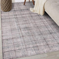 Rugshop Bohemian Stripe Lines Washable Non Slip Area Rug 3' x 5' Brown