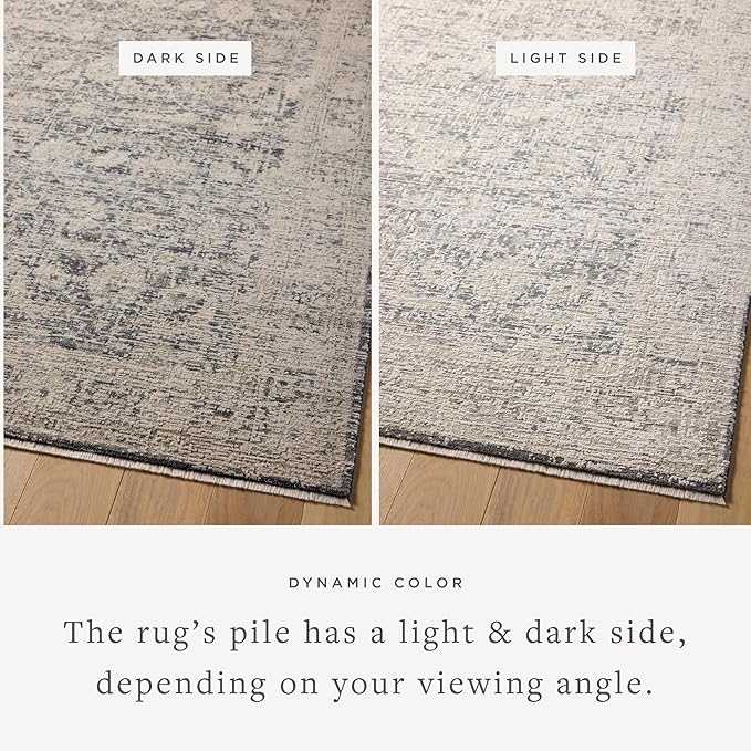 Loloi Amber Lewis Alie Collection ALE-05 Charcoal/Beige 11'-6'' x 15'-7'', .13'' Pile Height, Area Rug