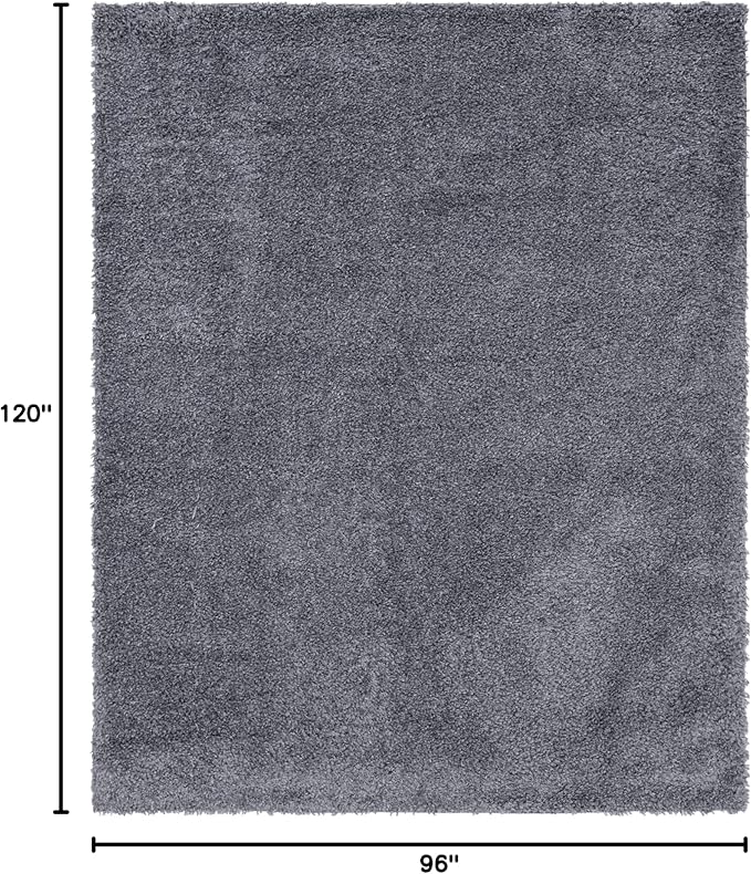 Unique Loom Davos Shag Collection Area Rug - Solid (8' x 10' Rectangle, Peppercorn)