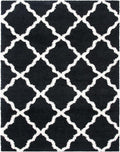 SAFAVIEH Dallas Shag Collection Area Rug - 8'6" x 12', Black & Ivory, Trellis Design, Non-Shedding & Easy Care, 1.5-inch Thick Ideal for High Traffic Areas in Living Room, Bedroom (SGD257Z)