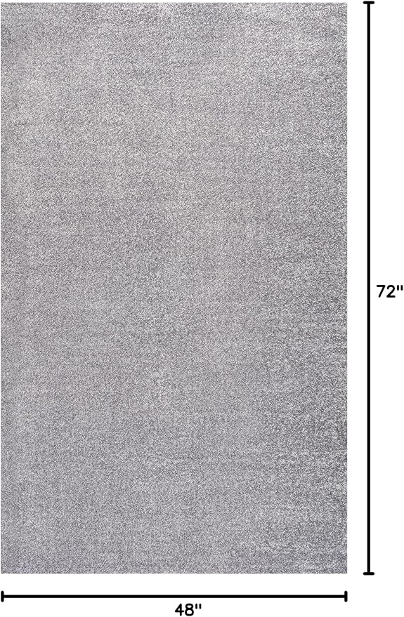 Eyely UES100A-4 Supersoft Haze Solid Low-Pile Indoor Area Rug Casual;Contemporary;Solid;Traditional, Bedroom, Kitchen, Living Room, Easy-Cleaning, Non-Shedding, 4 X 6, Gray