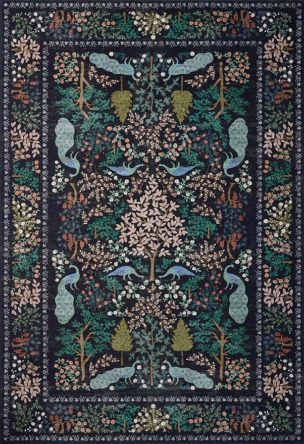 Loloi Rifle Paper Co. Canopy Collection CNP-05 Charcoal 2'-0" x 3'-0" Accent Rug