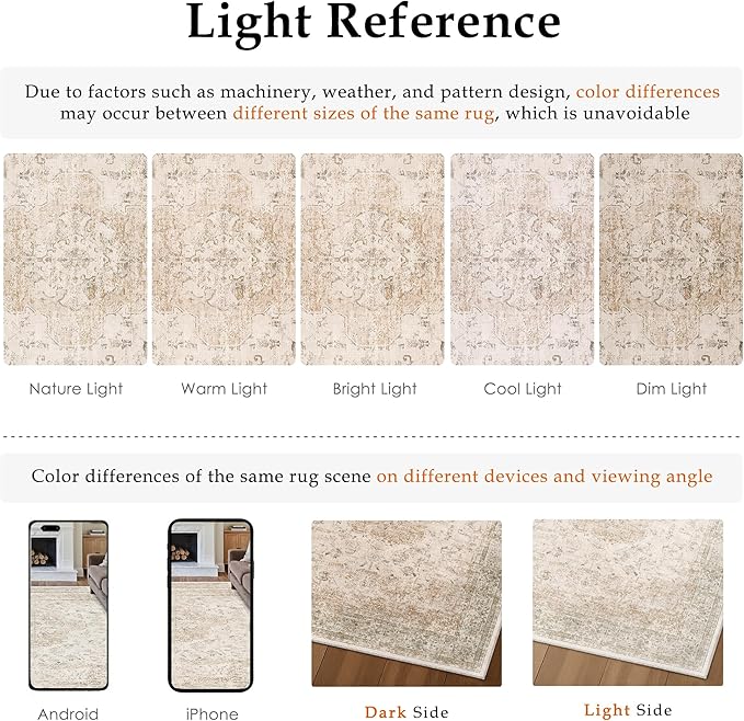 Hallway Runner Rug 2x6 Washable Beige Vintage Distressed Long Runner Oriental Soft Thin Indoor Carpet Non Slip Low Pile Throw Rug for Kitchen Bedroom Laundry Bedside Entryway