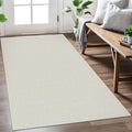 EARTHALL Woven Area Rug 3x5 Ft Washable Rugs for Entryway, Braided Rubber Backed Throw Rugs Door Mat Indoor Outdoor Entrance, Cotton Rug for Kitchen Foyer Front Door Living Room, Cream/Grayish