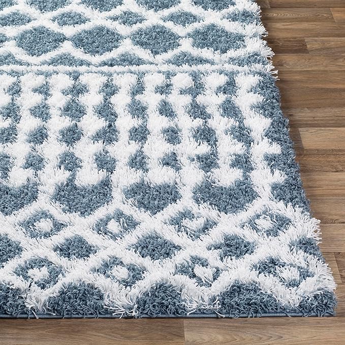 Livabliss Hapsburg Moroccan Shag Area Rug, 2' x 2'11", Denim