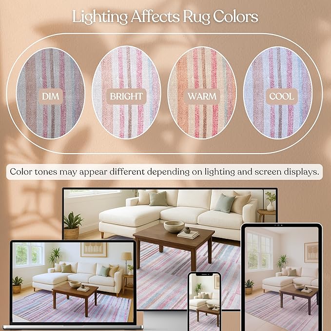 Oushak Rug, Turkish Vintage Floral Pastel Large Oversized Area Rugs for Living Room Dining Bedroom Kitchen Bathroom Nursery Runner Rugs (865MM, 2' x 3')