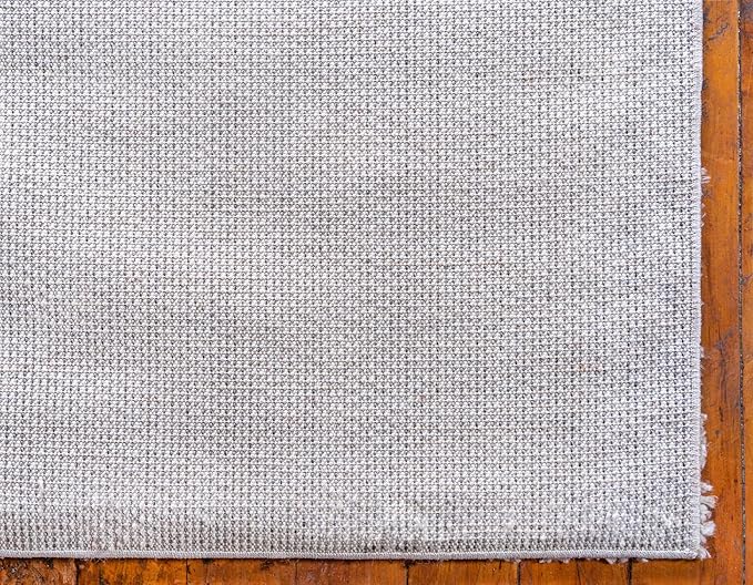 Unique Loom Davos Shag Collection Area Rug - Solid (6' 1" x 9' Rectangle, Linen)