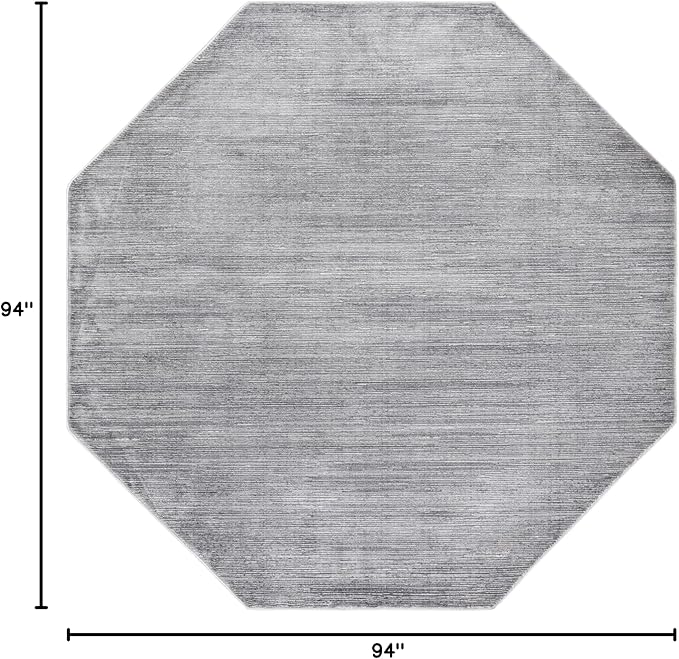 Unique Loom Finsbury Collection Area Rug - Kate (7' 10" Octagon, Gray/ Ivory)