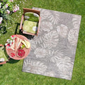 CAMILSON Indoor Outdoor Rug, Beige 10’x14’ Leaf Tropical Botanical Area Rugs for Indoor and Outdoor patios, Easy-Cleaning Non-Shedding Living Room, Garden and Kitchen Washable Outside Carpet (10x14)