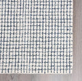 Hand-Tufted 100% Wool Pile Area Rug – Geometric Textured Grid Check Pattern – Thick and Durable Floor Carpet for Bedroom, Living Room, Kids Room, and Dining Area (Ivory, Denim, 4' x 6')