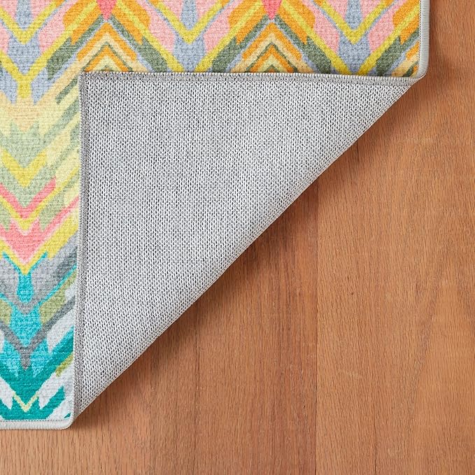 Dash & Albert Seneca Multi Machine Washable Rug, 2 X 3 Feet, Multi Graphic Pattern
