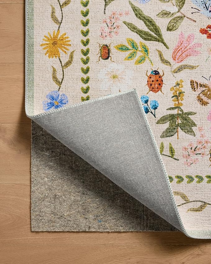 Loloi Rifle Paper Co. Canopy Collection CNP-04 Cream/Multi 2'-3" x 3'-9" Accent Rug