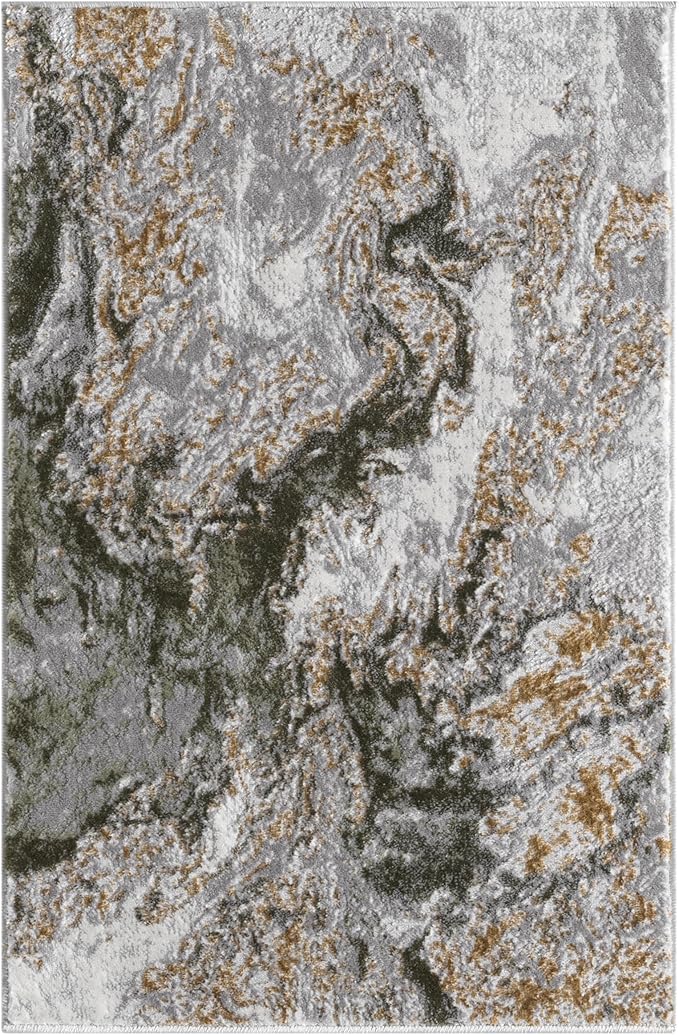 LUXE WEAVERS Marble Swirl Abstract Area Rug, Green 2x3