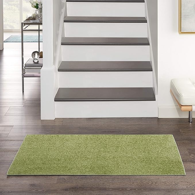 Nourison Home Nourison Essentials Green 2' x 4' Area Rug - Easy Clean, Non Shedding, Bed Room, Living Room, Dining Room, Kitchen (2' x 4')