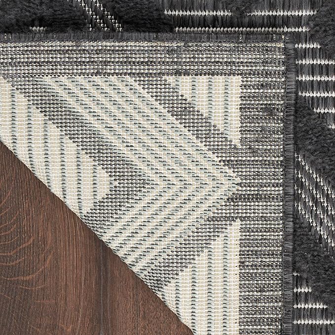 Nourison Home Versatile Charcoal Black 6' x 9' Area Rug - Easy Clean, Non Shedding, Bed Room, Living Room, Dining Room, Kitchen (6' x 9')