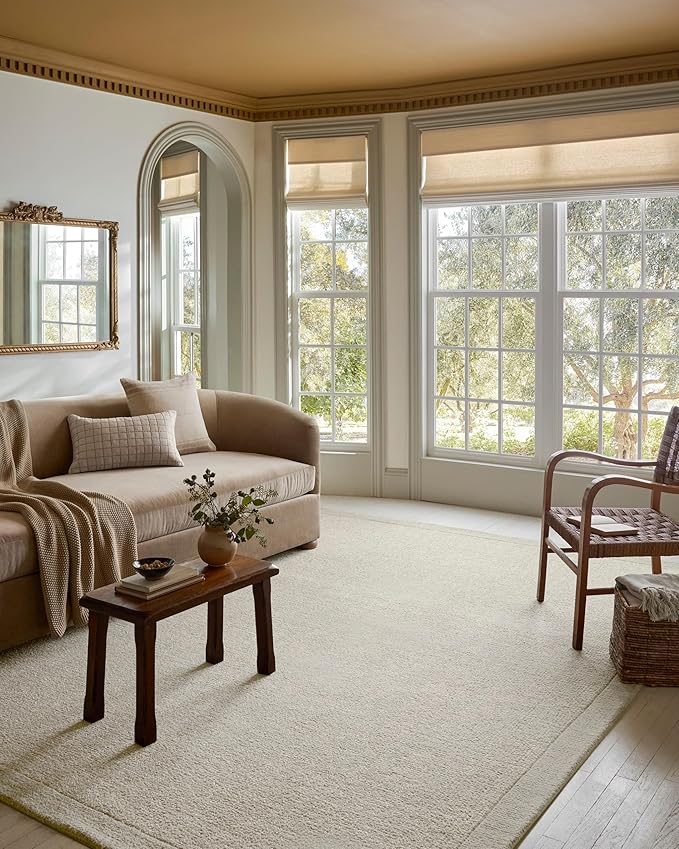 Loloi Magnolia Home by Joanna Gaines Henley Collection HNY-01 Ivory/Silver 2'-6" x 7'-6" Runner Rug