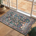 Rugcomf Indoor Door Mat 2x3 Rug Vibrant Tree of Life-Patterned Vintage Machine Washable Small Area Rug Non-Slip Low Pile Throw Rugs for Entryway Kitchen Front Door Entrance Entry Kids Room, Green