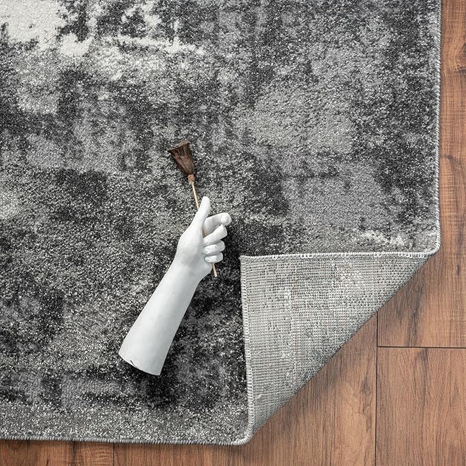 LUXE WEAVERS Euston Collection 7681 Dark Grey 2x3 Modern Abstract Area Rug