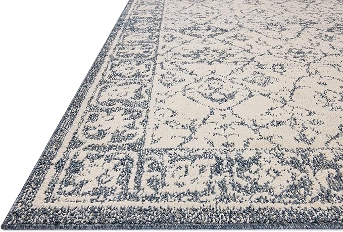Loloi Magnolia Home by Joanna Gaines Gigi Collection GIG-02 Ivory/Blue 2'-7" x 10'-0" Runner Rug