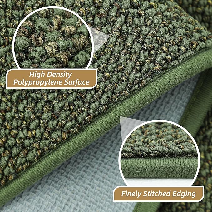 BEQHAUSE Hallway Runner Rugs 2.6x10, Hallway Rug Non-Slip Washable(Rolled-Up NO Creases), Runner Rug Absorbent Stain Resistant Hall Rug Carpet Runner, Entryway Rugs Floor Mat Laundry Room Rugs, Green