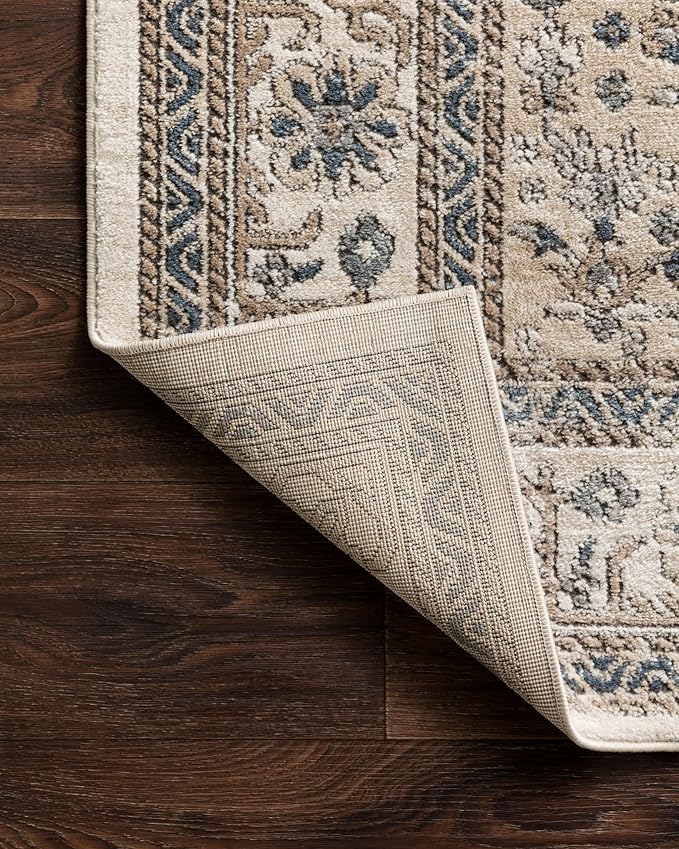 Loloi Teagan Collection TEA-02 Oatmeal/Ivory 9'-9" x 13'-6" Area Rug, Large, Soft Neutral Rug, High-Traffic for Living Room, Bedroom, Home Office, Dining Area