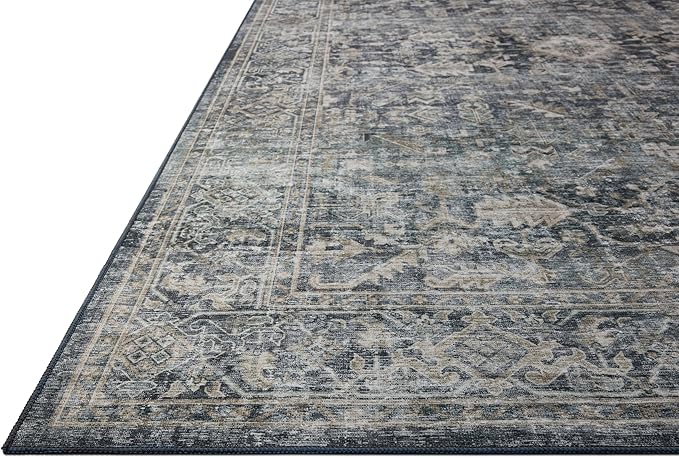 Loloi Amber Lewis Josie Collection JOS-01 Ocean/Natural 2'-6" x 10'-0", .13" Pile Height, Low Profile, Machine Washable, Runner Rug