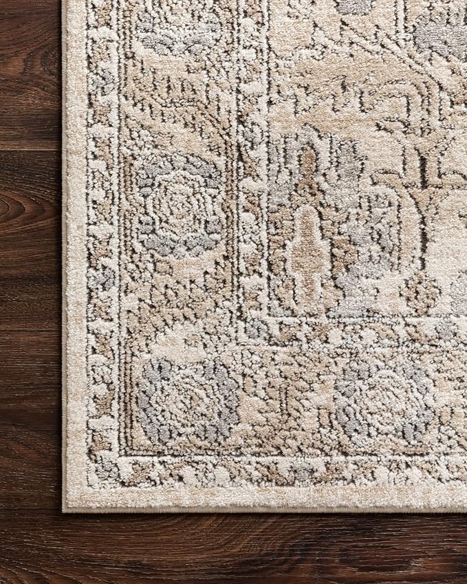Loloi Teagan Collection TEA-03 Ivory/Sand 2'-8" x 13' Runner Rug, Large, Soft Neutral Rug, High-Traffic for Living Room, Bedroom, Home Office, Dining Area