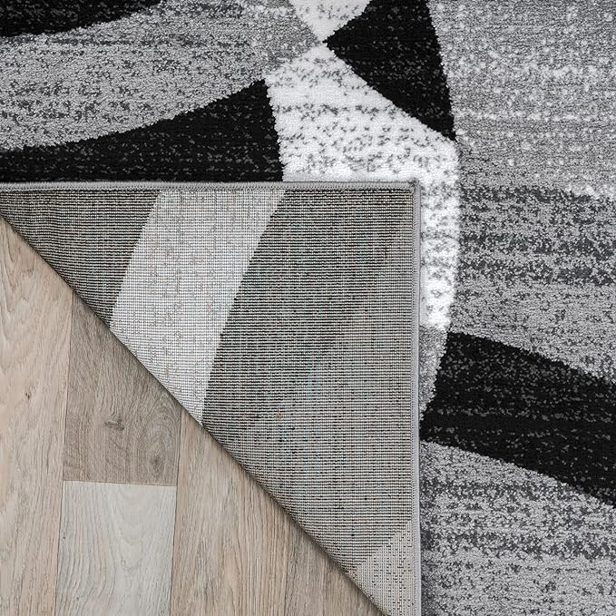 Rugshop Contemporary Abstract Circles Perfect for high Traffic Areas of Your Living Room,Bedroom,Home Office,Kitchen Area Rug 9' x 12' Gray