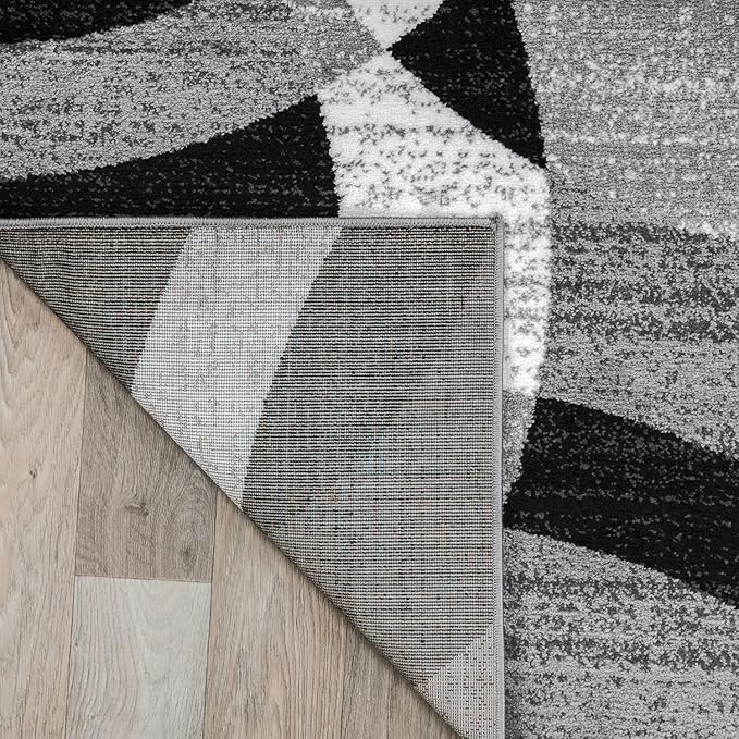 Rugshop Contemporary Abstract Circles Perfect for high Traffic Areas of Your Living Room,Bedroom,Home Office,Kitchen Runner Rug 2'7" x 8' Gray