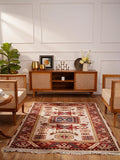 Hand Knotted Wool & Silk ECO-Friendly Oriental Area Rugs - 3'x5', Rectangle Shape, Cream Burgundy Color, Classic Oriental Traditional, Medium Pile Handmade Area Rugs (AF0102)