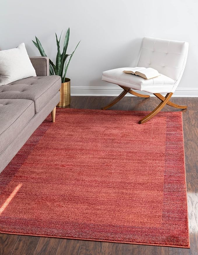 Rugs.com Angelica Collection Rug – 3' x 5' Terracotta Medium Rug Perfect for Entryways, Kitchens, Breakfast Nooks, Accent Pieces