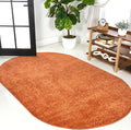 JONATHAN Y Haze Solid Low-Pile Orange 3x5 Oval Indoor Area Rug, Coastal,Bohemian,Minimalist,Classic, Easy-Cleaning for Living Room,Bedroom,Kitchen,Pet Friendly,Non-Shedding (SEU100M-3OV)