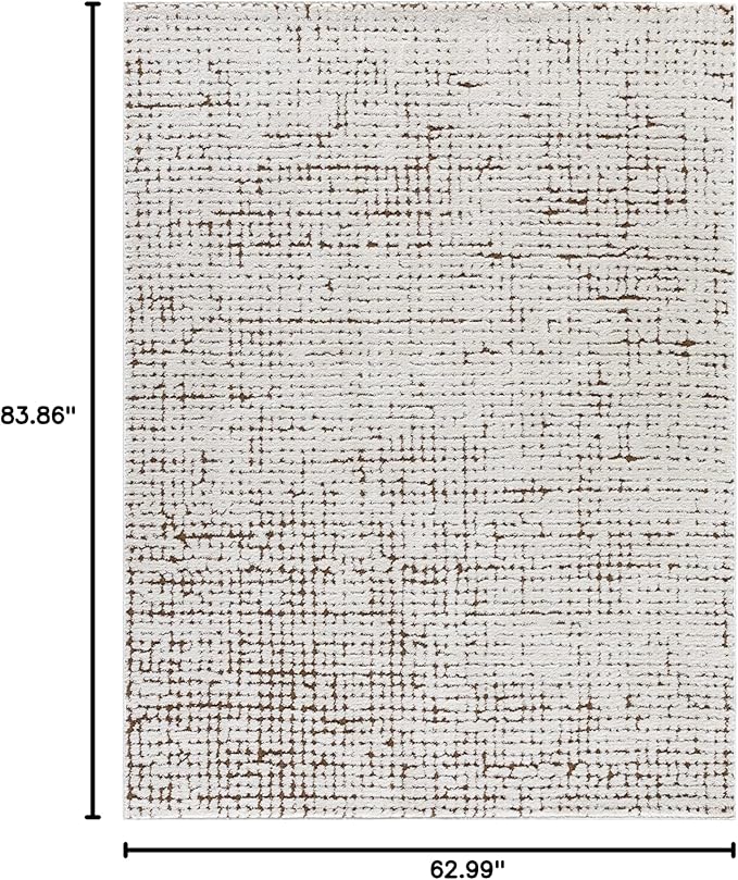 Livabliss x Our PNW Home Cascade Minimalist Area Rug, 5'3" x 7', Brown