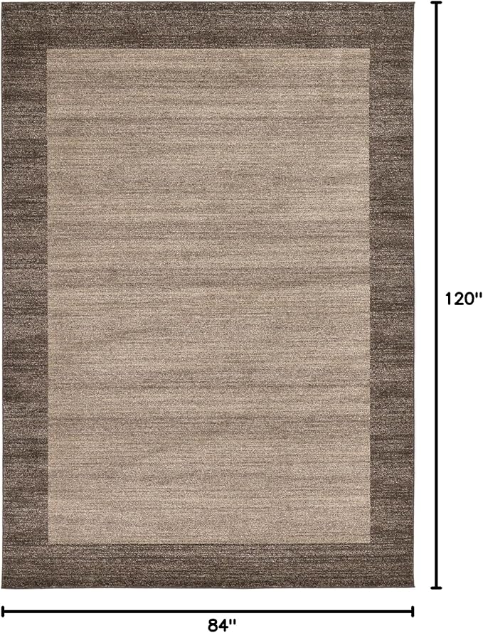 Rugs.com Angelica Collection Rug – 7' x 10' Light Brown Medium Rug Perfect for Bedrooms, Dining Rooms, Living Rooms