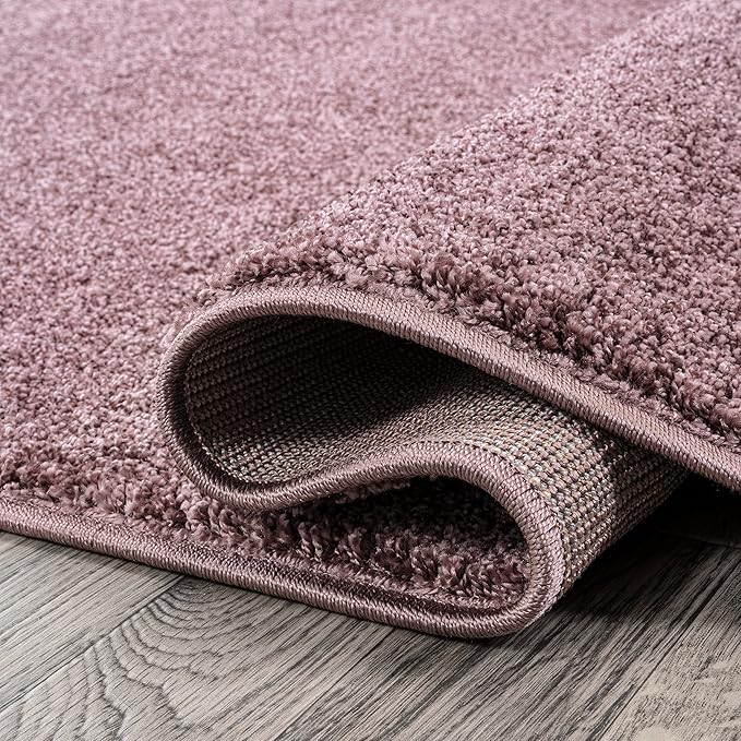 JONATHAN Y Haze Solid Low-Pile Light Purple 4x6 Oval Indoor Area Rug, Coastal,Bohemian,Minimalist,Classic, Easy-Cleaning for Living Room,Bedroom,Kitchen,Pet Friendly,Non-Shedding (SEU100R-4OV)