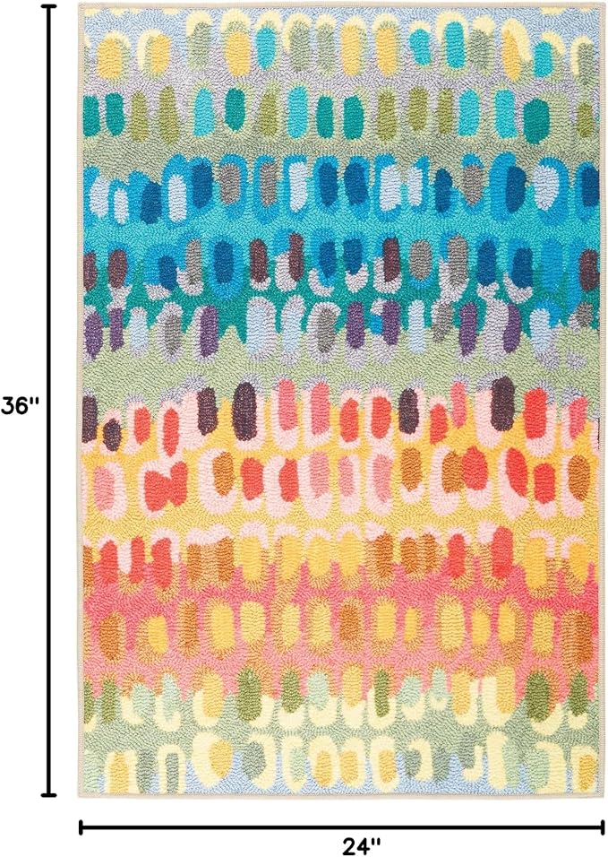 Dash and Albert Paint Chip Machine Washable Area Rug - 2' x 3' Multicolor - Geometric Accent Rug - Anti-Slip Backing, Lightweight, Machine Washable, High Traffic Areas Kitchen, Mudroom, Laundry Room