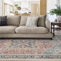 RUGGABLE Washable Vintage Area Rug – Kamran Cayenne Red 6x9, Stain-Resistant, Non-Slip – Medium Machine Washable Rugs for Living Room, Bedroom, Hallway, Entryway & Office–with Standard Pad