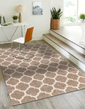 Rugs.com Lattice Collection Rug – 10x14 Light Brown Medium-Pile Rug Perfect for Living Rooms, Large Dining Rooms, Open Floorplans