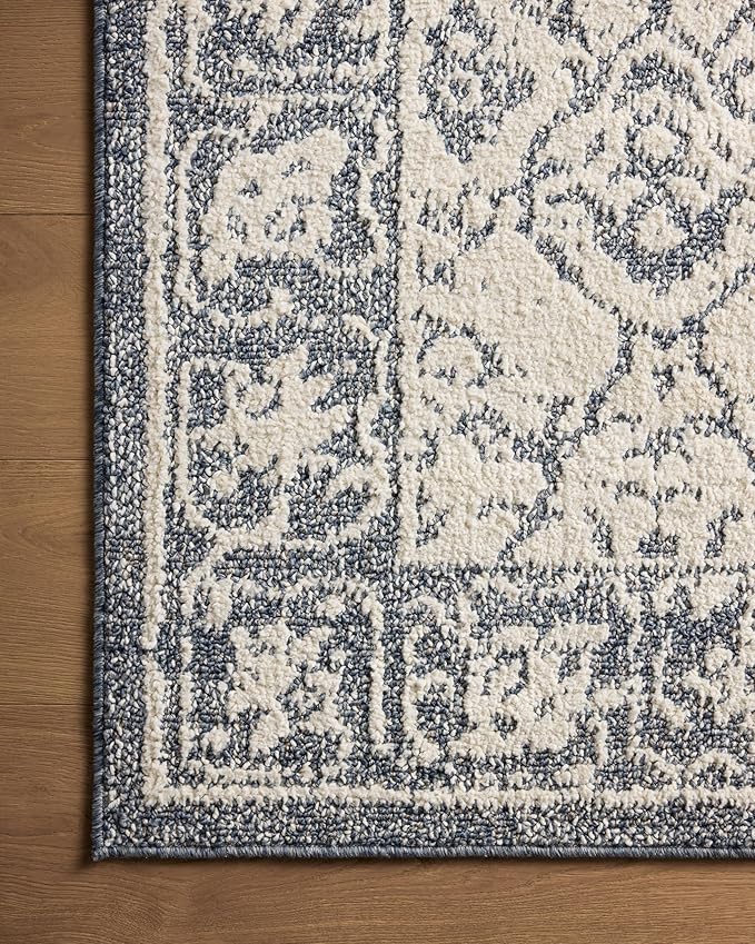 Loloi Magnolia Home by Joanna Gaines Gigi Collection GIG-02 Ivory/Blue 2'-7" x 10'-0" Runner Rug