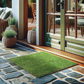 Ottomanson 2'7" x 4' Artificial Faux Grass Rug - Realistic Turf with UV Protection - Perforated for Easy Drainage - Durable, Hose-Off Synthetic Lawn Carpet for Indoor & Outdoor Use, Green