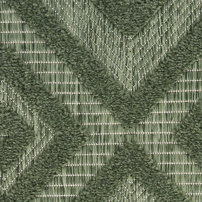 Nourison Home Versatile Green 4' x 6' Area Rug - Easy Clean, Non Shedding, Bed Room, Living Room, Dining Room, Kitchen (4' x 6')