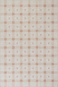 Dash & Albert Zale Peach Machine Washable Rug, 4 X 6 Feet, Oranges/White Plaid Pattern