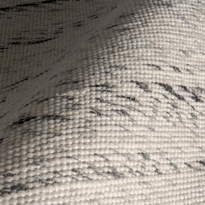 Rugs USA Santa Ynez Ivory/Grey, 9'6" x 13'6", Handmade, Marled, Wool & Cotton, Soft and Cozy, High Traffic, Stain Resistant, Easy Clean, Durable Area Rug for Bedroom, Living Room, Dining, Den, Foyer